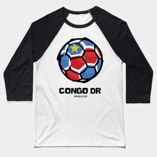 Congo DR Football Country Flag Baseball T-Shirt